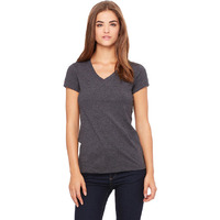 Ladies Jersey Short-Sleeve V-Neck T-Shirt - DARK gRY HEATHER - S(D0102H7WI96)
