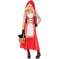 2PC.Red Riding Hood,long apron dress,detachable hooded cape SMALL MULTICOLOR