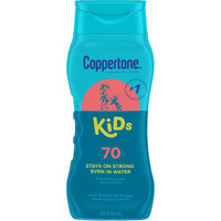 Coppertone SPF 70 Sunscreen Lotion for Kids, #1 Pediatrician Recommended Brand, Water Resistant, 8 Fl Oz Bottle