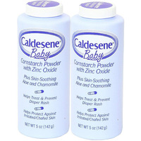 Caldesene Cornstarch Baby Powder with Zinc Oxide, Talc-Free Baby Powder, 5 Oz (2 Pack)