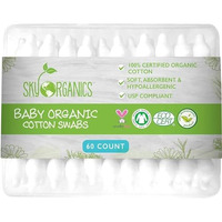 Sky Organics Organic Baby Cotton Swabs for Baby, 100% Pure Organic Cotton, GOTS Certified Organic Cotton, 60 Count