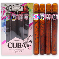 Cuba Quad I by Cuba for Women - 4 Pc Gift Set 1.17oz Cuba Heartbreak EDP Spray, 1.17oz Cuba La Vida EDP Spray, 1.17oz Cuba Victory EDP Spray, 1.17oz Cuba VIP EDP Spray