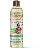 Melanologie Beautiful Brown Babies Nourishing Gentle Baby Skin and Hair Cleanser, Sulfate-, Paraben-, Phthalate- & Dye-Free, Hypoallergenic, Oatmeal & Aloe 12 oz
