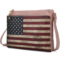 MKF collection Madeline Printed Flag Vegan Leather Women crossbody Bag by Mia K(D0102H9WVT7)