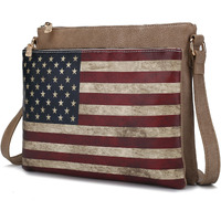MKF collection Madeline Printed Flag Vegan Leather Women crossbody Bag by Mia K(D0102H9WVTg)