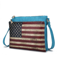 MKF collection Madeline Printed Flag Vegan Leather Women crossbody Bag by Mia K(D0102H9WVTU)