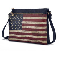 MKF collection Madeline Printed Flag Vegan Leather Women crossbody Bag by Mia K(D0102H9WVUV)