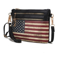 MKF collection Alisson Vegan Leather Women FLAg crossbody-Wristlet Bag by Mia K(D0102H9TVQU)