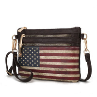 MKF collection Alisson Vegan Leather Women FLAg crossbody-Wristlet Bag by Mia K(D0102H9TVLV)