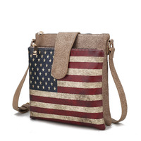 MKF collection Josephine Vegan Leather Women FLAg crossbody Bag by Mia K(D0102H9TV6U)