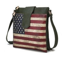MKF collection Josephine Vegan Leather Women FLAg crossbody Bag by Mia K(D0102H9TV6Y)