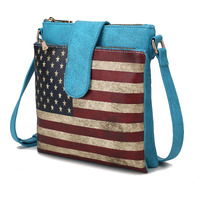 MKF collection Josephine Vegan Leather Women FLAg crossbody Bag by Mia K(D0102H9TV6g)