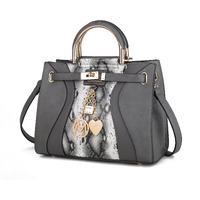 MKF collection cassia Snake embossed Vegan Leather Women Satchel Bag by Mia K(D0102HIS0XY)