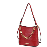 MKF collection Bizzy Faux crocodile-Embossed Vegan Leather Women Shoulder Bag by Mia K(D0102HIBMA7)