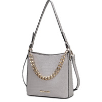 MKF collection Bizzy Faux crocodile-Embossed Vegan Leather Women Shoulder Bag by Mia K(D0102HIBME7)