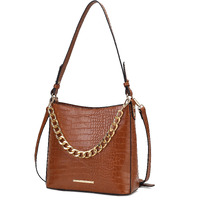 MKF collection Bizzy Faux crocodile-Embossed Vegan Leather Women Shoulder Bag by Mia K(D0102HIBMRW)
