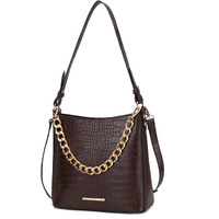 MKF collection Bizzy Faux crocodile-Embossed Vegan Leather Women Shoulder Bag by Mia K(D0102HIBMEY)