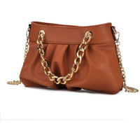 MKF collection Marvila Minimalist Vegan Leather chain Ruched Shoulder Bag by Mia k(D0102H2QP8U)