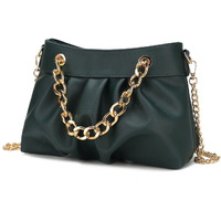 MKF collection Marvila Minimalist Vegan Leather chain Ruched Shoulder Bag by Mia k(D0102H2QPMg)