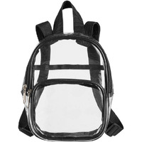 Unisex clear PVc Mini Backpack - BLAcK - OS(D0102H7ZIMP)
