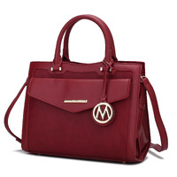Alyssa Satchel Handbag Vegan Leather Women(D0102H2VNLW)