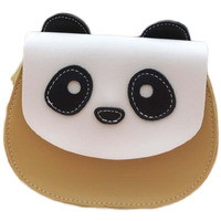 Yellow Cute Panda Crossbody Bag Mini PU Satchel Bag Cell Phone Purse