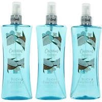 Coconut Fantasy by Body Fantasies, 3 x 8 oz Fragrance Body Spray for Women