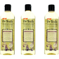Soothing Lavender Essential Oil by Dr. Teals, 3 Pack 8.8 oz Moisturizing Bath & Body Oil