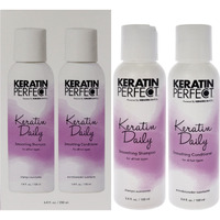 Keratin Daily Duo by Keratin Perfect for Unisex - 2 Pc 3.4oz Shampoo, 3.4oz Conditioner
