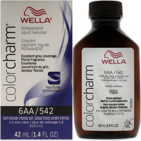 Color Charm Permanent Liquid Hair Color - 542 6AA Ash Blonde by Wella for Unisex - 1.42 oz Hair Color