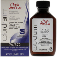 Color Charm Permanent Liquid Hair Color - 672 7A Med Smoky Ash Blonde by Wella for Unisex - 1.42 oz Hair Color