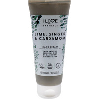 Naturals Hand Cream - Lime-Ginger and Cardamon by I Love Cosmetics for Women - 3.4 oz Cream
