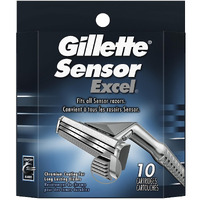 Gillette Sensor Excel Men's Razor Blade Refills, 10 Count