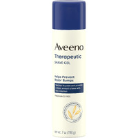 Aveeno Therapeutic Shave Gel with Oat and Vitamin E to Help Prevent Razor Bumps, Soothes Dry Skin and Provides a Close, Smooth Shave with Less Irritation, Fragrance-Free, 7 oz