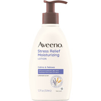 Aveeno Daily Stress Relief Body Lotion with Lavender Scent for Moisturizing , Natural Oatmeal to Calm & Relax, Non-Greasy, 12 fl. oz