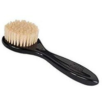 Esthetician Grade Facial Brush | Natural Bristle Firm | High Polish Acrylic Handle | Jet Black Finish | Model 704 - JTB