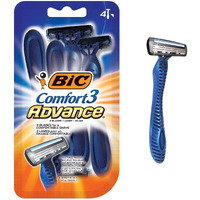 BIC Comfort 3 Advance Disposable Razors for Men, For an Ultra-Soothing and Close Shave, 4 Count (Pack of 6)