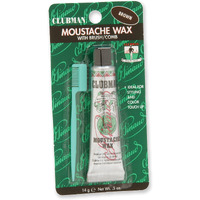 Clubman Pinaud Moustache Wax with Free Brush/Comb Applicator Brown, 0.5 Ounce