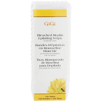 GiGi Small Bleached Muslin Epilating Strips for Hair Waxing/Hair Removal, 100 Strips