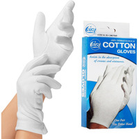 Cara Moisturizing Eczema 100% Premium Cotton Gloves, Large, White, 1 Pair