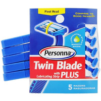 Personna Disposable Razors With Lubricating Strip - Twin Blade Plus - 5 Pack(D0102H5WZ06)