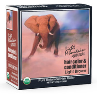 Light Mountain Henna Hair Color & Conditioner - Light Brown Hair Dye for Men/Women, Organic Henna Leaf Powder and Botanicals, Chemical-Free Semi-Permanent Hair Color, 4 Oz