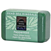 One With Nature Peppermint Dead Sea Mineral Soap, 7 Ounce Bar
