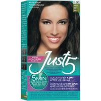 Just 5 Women's 5 Minute Permanent Hair Color with Conditioner, Grey Hair Coloring for Women - Black