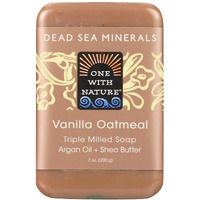 One With Nature Vanilla Oatmeal Dead Sea Mineral Soap, 7 Ounce Bar