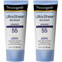 Neutrogena Ultra Sheer Dry-Touch Water Resistant and Non-Greasy Sunscreen Lotion with Broad Spectrum SPF 55, 3 fl. oz (Pack of 2)