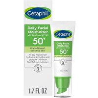Cetaphil Daily Facial Moisturizer SPF 50, 1.7 Fl Oz (Pack of 2), Gentle Facial Moisturizer For Dry to Normal Skin Types, No Added Fragrance, Dermatologist Recommended (Packaging May Vary)