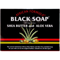 Madina African Black Soap Shea Butter and Aloe Vera, 3.5 oz (Pack of 12)