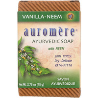 Auromere Ayurvedic Bar Soap, Vanilla Neem - Eco Friendly, Handmade, Vegan, Cruelty Free, Natural, Non GMO (2.75 oz), 1 pack