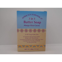 African Formula 3 in 1 Butter Soap: Mango, Shea, Cocoa Butter. 100% Vegetable Base